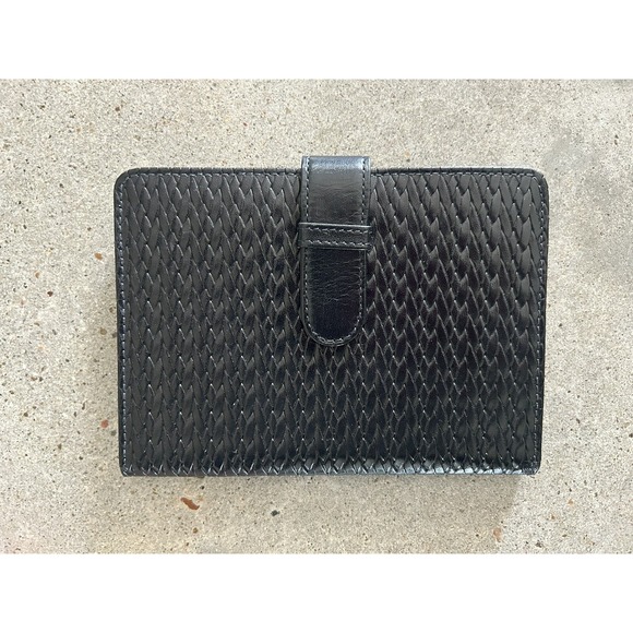 Raika Photo Album Brag Book Leather Black Braid Basket Weave 4x6
